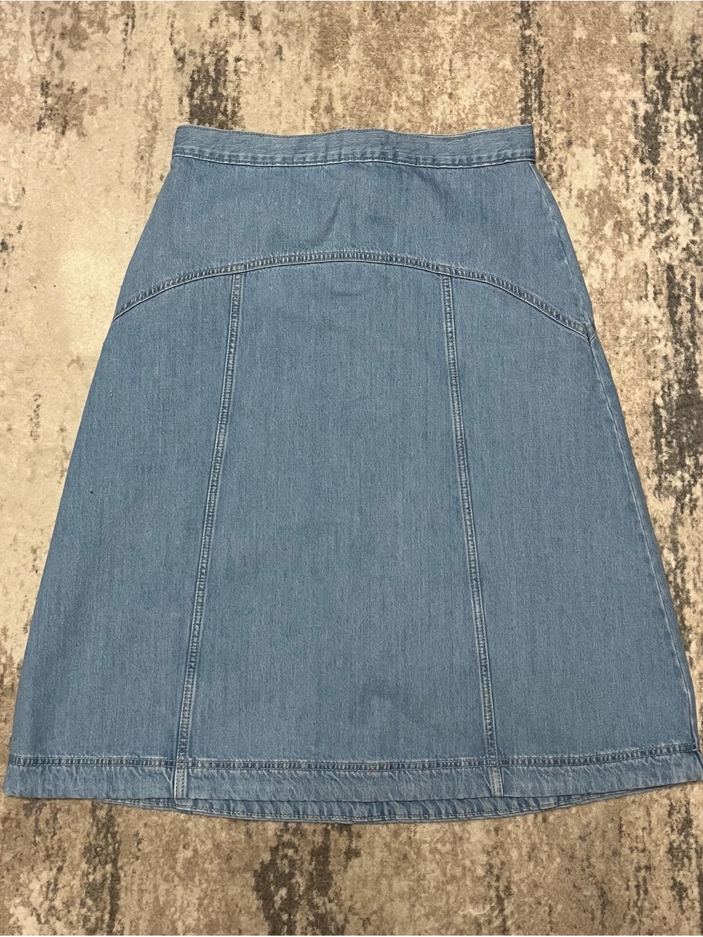 Old Navy Light Blue Denim A-Line Midi Skirt